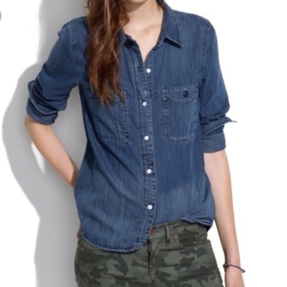 Madewell | Denim Boyshirt in Campground Wash - Picture 1 of 13